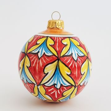 Italian Christmas ball ornament handmade by Francesca Niccacci in Deruta, Italy