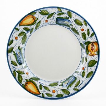 Italian charger plate from the Venezia collection handmade by Ceramiche Rampini in Gubbio, Italy