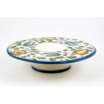 Italian cake & cheese stand from the Venezia collection handmade by Ceramiche Rampini in Gubbio, Italy