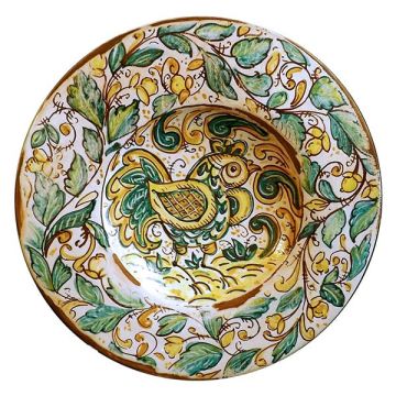 Italian wall plate Archaic hand-painted by Ghenos in Messina