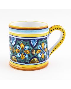 Italian mug from the Geometrico 6E Collection handmade by Eugenio Ricciarelli - Deruta, Rapallo, Amalfi
