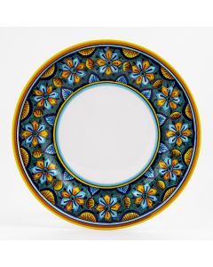 Italian dinner plate from the Geometrico 6E Collection handmade by Eugenio Ricciarelli - Deruta, Rapallo, Amalfi