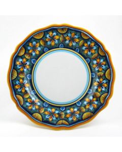 Italian dinner plate from the Geometrico 6E Collection handmade by Eugenio Ricciarelli - Deruta, Rapallo, Amalfi