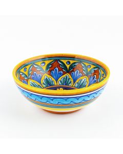 Italian cereal bowl from the Geometrico 7E Collection handmade by Eugenio Ricciarelli - Deruta, Rapallo, Amalfi