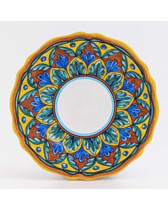 Italian salad & dessert plate from the Geometrico 7E Collection handmade by Eugenio Ricciarelli - Deruta, Rapallo, Amalfi