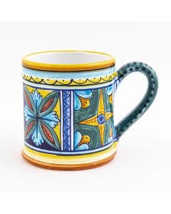 Italian mug from the Geometrico 11E Collection handmade by Eugenio Ricciarelli - Deruta, Rapallo, Amalfi