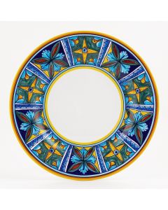 Italian dinner plate from the Geometrico 11E Collection handmade by Eugenio Ricciarelli - Deruta, Rapallo, Amalfi