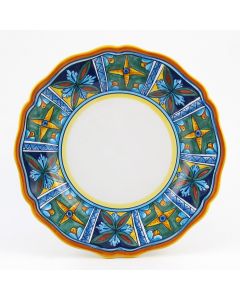 Italian dinner plate from the Geometrico 11E Collection handmade by Eugenio Ricciarelli - Deruta, Rapallo, Amalfi