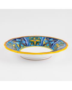 Italian pasta & soup plate from the Geometrico 11E Collection handmade by Eugenio Ricciarelli - Deruta, Rapallo, Amalfi