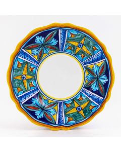 Italian salad & dessert plate from the Geometrico 11E Collection handmade by Eugenio Ricciarelli - Deruta, Rapallo, Amalfi