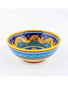 Italian cereal bowl from the Geometrico 16E Collection handmade by Eugenio Ricciarelli - Deruta, Rapallo, Amalfi