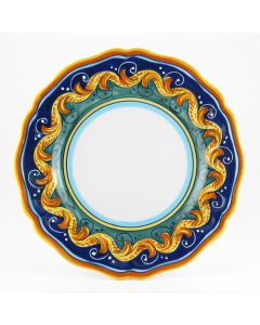 Italian dinner plate from the Geometrico 16E Collection handmade by Eugenio Ricciarelli - Deruta, Rapallo, Amalfi