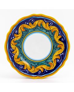 Italian salad & dessert plate from the Geometrico 16E Collection handmade by Eugenio Ricciarelli - Deruta, Rapallo, Amalfi