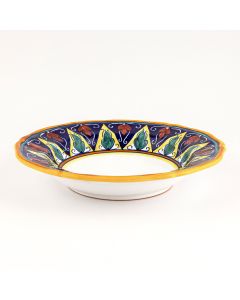 Italian pasta & soup plate from the Geometrico 20E Collection handmade by Eugenio Ricciarelli - Deruta, Rapallo, Amalfi