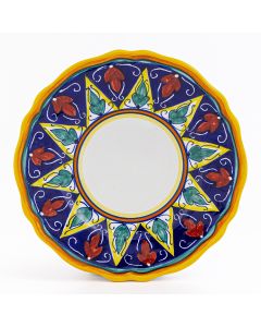 Italian salad & dessert plate from the Geometrico 20E Collection handmade by Eugenio Ricciarelli - Deruta, Rapallo, Amalfi