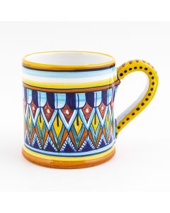 Italian mug from the Geometrico 29E Collection handmade by Eugenio Ricciarelli - Deruta, Rapallo, Amalfi