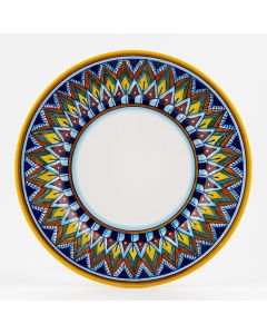 Italian dinner plate from the Geometrico 29E Collection handmade by Eugenio Ricciarelli - Deruta, Rapallo, Amalfi