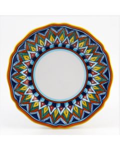 Italian dinner plate from the Geometrico 29E Collection handmade by Eugenio Ricciarelli - Deruta, Rapallo, Amalfi