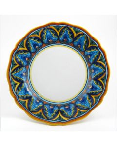 Italian dinner plate from the Geometrico 34E Collection handmade by Eugenio Ricciarelli - Deruta, Rapallo, Amalfi
