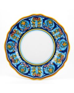 Italian dinner plate from the Geometrico 35E Collection handmade by Eugenio Ricciarelli - Deruta, Rapallo, Amalfi