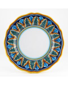 Italian dinner plate from the Geometrico 37E Collection handmade by Eugenio Ricciarelli - Deruta, Rapallo, Amalfi