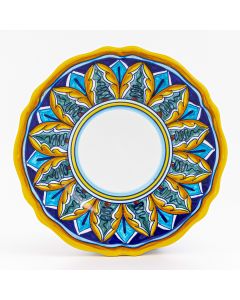 Italian salad & dessert plate from the Geometrico 37E Collection handmade by Eugenio Ricciarelli - Deruta, Rapallo, Amalfi