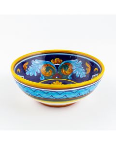 Italian cereal bowl from the Geometrico 38E Collection handmade by Eugenio Ricciarelli - Deruta, Rapallo, Amalfi