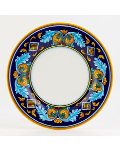 Italian dinner plate from the Geometrico 38E Collection handmade by Eugenio Ricciarelli - Deruta, Rapallo, Amalfi