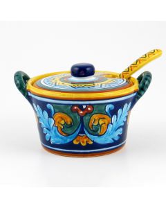 Italian cheese jar from the Geometrico 38E Collection handmade by Eugenio Ricciarelli - Deruta, Rapallo, Amalfi