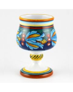 Italian goblet from the Geometrico 39E Collection handmade by Eugenio Ricciarelli - Deruta, Rapallo, Amalfi