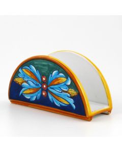 Italian napkin holder from the Geometrico 39E Collection handmade by Eugenio Ricciarelli - Deruta, Rapallo, Amalfi