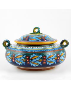 Italian cookie jar from the Geometrico 39E Collection handmade by Eugenio Ricciarelli - Deruta, Rapallo, Amalfi