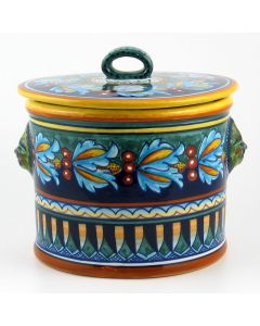 Italian cookie jar from the Geometrico 39E Collection handmade by Eugenio Ricciarelli - Deruta, Rapallo, Amalfi
