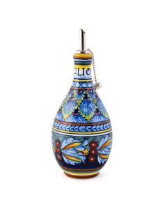 Italian oil bottle from the Geometrico 39E Collection handmade by Eugenio Ricciarelli - Deruta, Rapallo, Amalfi