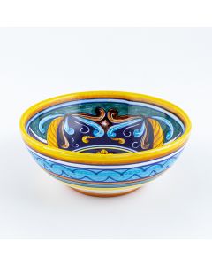 Italian cereal bowl from the Geometrico 42E Collection handmade by Eugenio Ricciarelli - Deruta, Rapallo, Amalfi