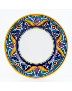 Italian dinner plate from the Geometrico 42E Collection handmade by Eugenio Ricciarelli - Deruta, Rapallo, Amalfi