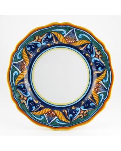 Italian dinner plate from the Geometrico 42E Collection handmade by Eugenio Ricciarelli - Deruta, Rapallo, Amalfi