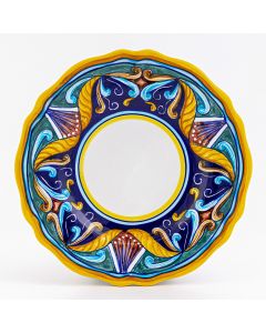 Italian salad & dessert plate from the Geometrico 42E Collection handmade by Eugenio Ricciarelli - Deruta, Rapallo, Amalfi