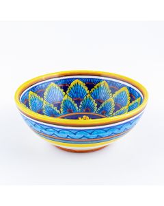 Italian cereal bowl from the Geometrico 61E Collection handmade by Eugenio Ricciarelli - Deruta, Rapallo, Amalfi