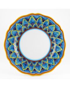 Italian dinner plate from the Geometrico 61E Collection handmade by Eugenio Ricciarelli - Deruta, Rapallo, Amalfi