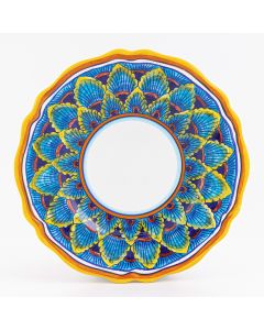 Italian salad & dessert plate from the Geometrico 61E Collection handmade by Eugenio Ricciarelli - Deruta, Rapallo, Amalfi