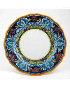 Italian dinner plate from the Geometrico 64E Collection handmade by Eugenio Ricciarelli - Deruta, Rapallo, Amalfi