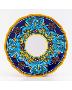 Italian salad & dessert plate from the Geometrico 64E Collection handmade by Eugenio Ricciarelli - Deruta, Rapallo, Amalfi