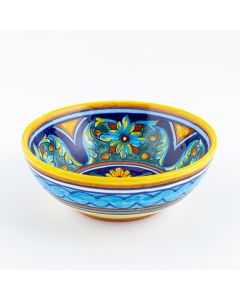 Italian cereal bowl from the Geometrico 65E Collection handmade by Eugenio Ricciarelli - Deruta, Rapallo, Amalfi