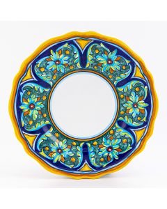 Italian salad & dessert plate from the Geometrico 65E Collection handmade by Eugenio Ricciarelli - Deruta, Rapallo, Amalfi