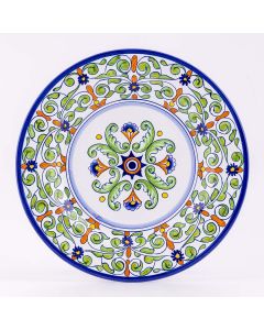 Deruta dinner plate from the Amelia collection, handmade by Antica Deruta - Italy