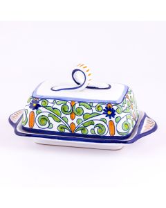 Deruta butter dish from the Amelia collection, handmade by Antica Deruta - Italy