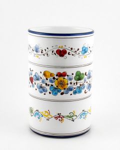 Arabesco Semplice Italian utensil holder handmade by Fima in Deruta