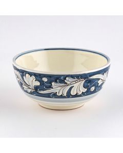 Italian cereal bowl from the Rinascimento Blu e Bianco collection handmade by Ceramiche Rampini in Gubbio, Italy