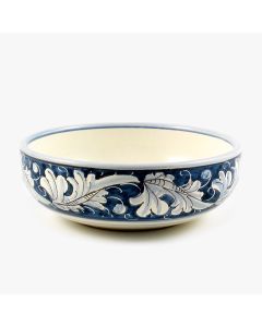 Italian pasta & soup bowl from the Rinascimento Blu e Bianco collection handmade by Ceramiche Rampini in Gubbio, Italy
